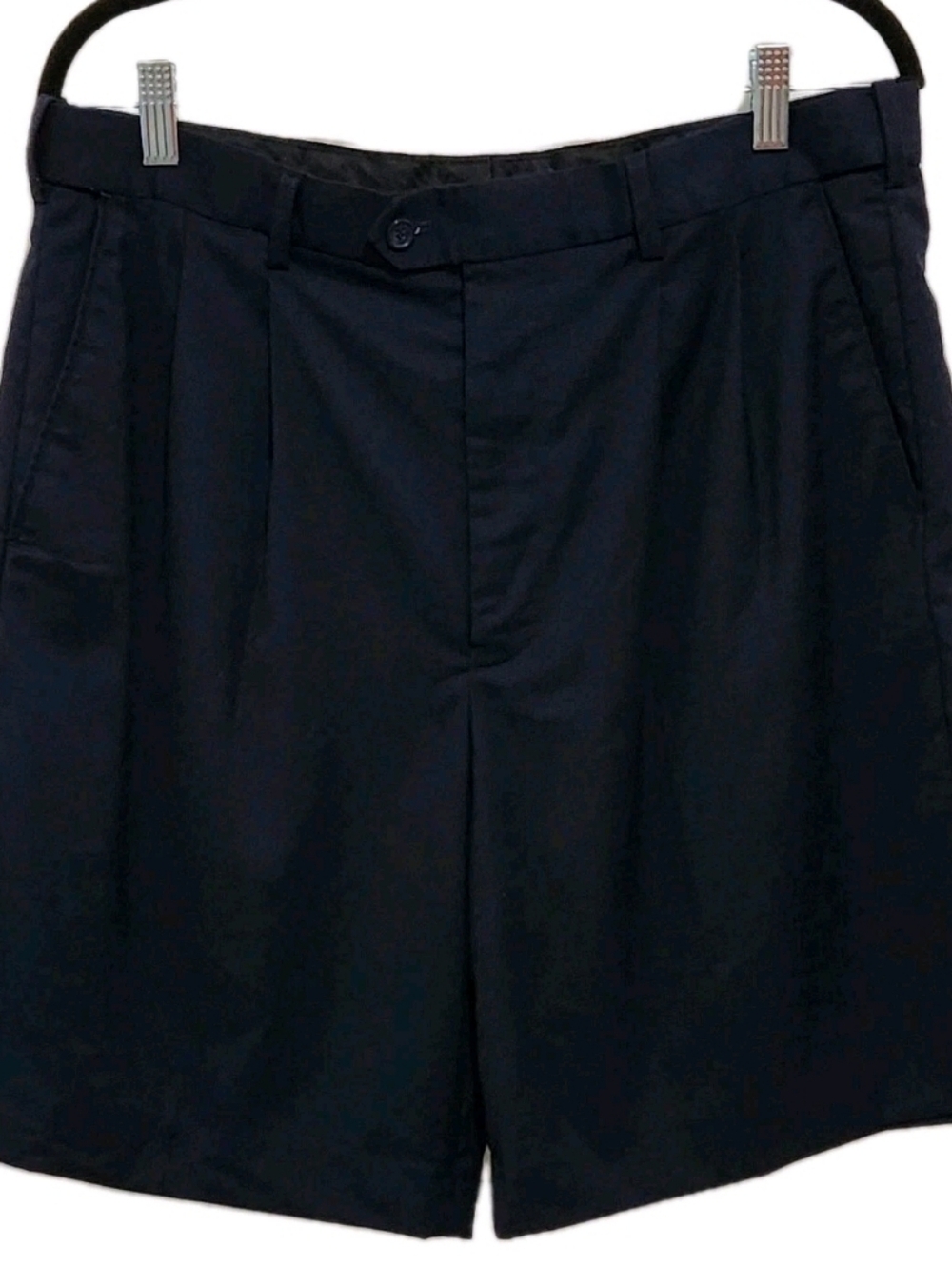 Bocaccio Mens 34 Navy Blue Pleated Golf Shorts Comfort Stretch Waist